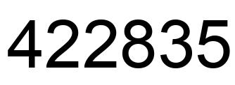 Número 422835 imagen negro