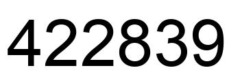 Número 422839 imagen negro