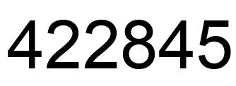Number 422845 black image