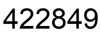 Number 422849 black image