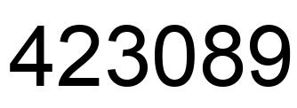 Number 423089 black image