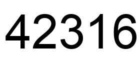 Número 42316 imagen negro