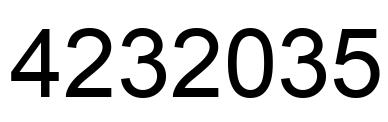 Number 4232035 black image