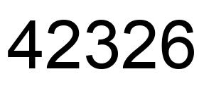 Number 42326 black image