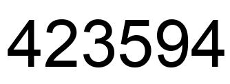 Number 423594 black image