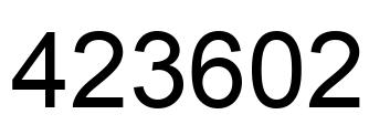 Number 423602 black image