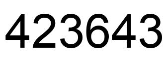 Number 423643 black image