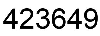 Number 423649 black image