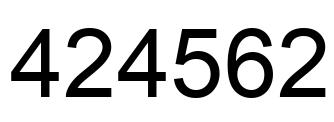 Number 424562 black image
