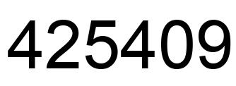 Número 425409 imagen negro