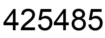 Number 425485 black image