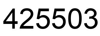 Number 425503 black image