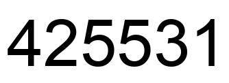 Number 425531 black image