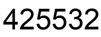 Number 425532 black image