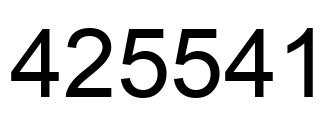 Número 425541 imagen negro
