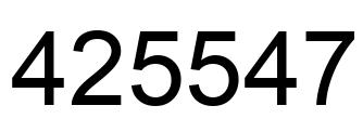 Number 425547 black image