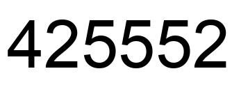 Number 425552 black image