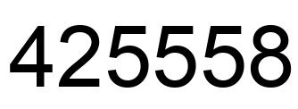 Number 425558 black image
