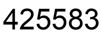 Number 425583 black image