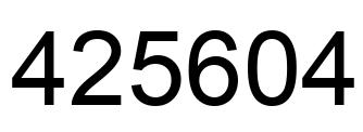 Number 425604 black image