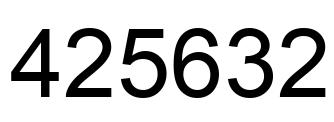 Number 425632 black image