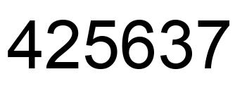 Number 425637 black image