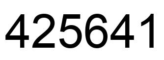 Number 425641 black image