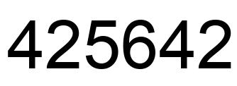Number 425642 black image