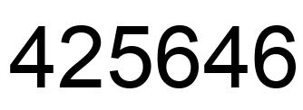 Number 425646 black image