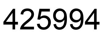Número 425994 imagen negro