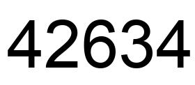 Number 42634 black image