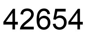 Number 42654 black image