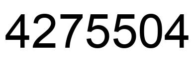 Number 4275504 black image
