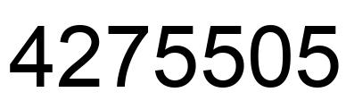 Number 4275505 black image