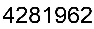 Number 4281962 black image
