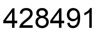 Number 428491 black image