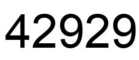 Número 42929 imagen negro
