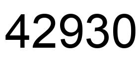 Número 42930 imagen negro