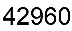 Número 42960 imagen negro