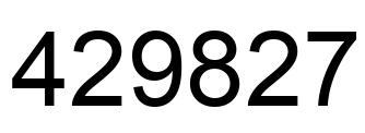 Number 429827 black image