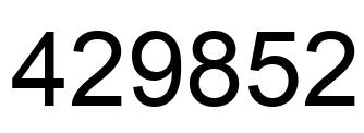 Number 429852 black image