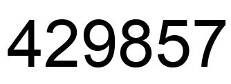 Number 429857 black image