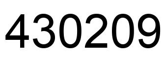 Number 430209 black image