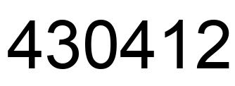 Número 430412 imagen negro