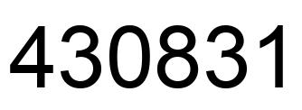Number 430831 black image