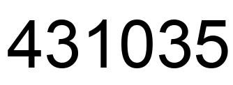 Number 431035 black image