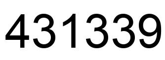 Number 431339 black image