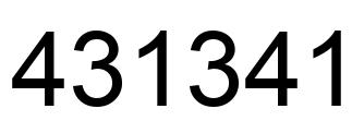 Number 431341 black image