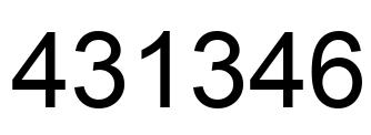 Number 431346 black image