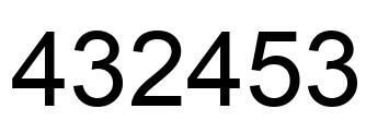 Number 432453 black image